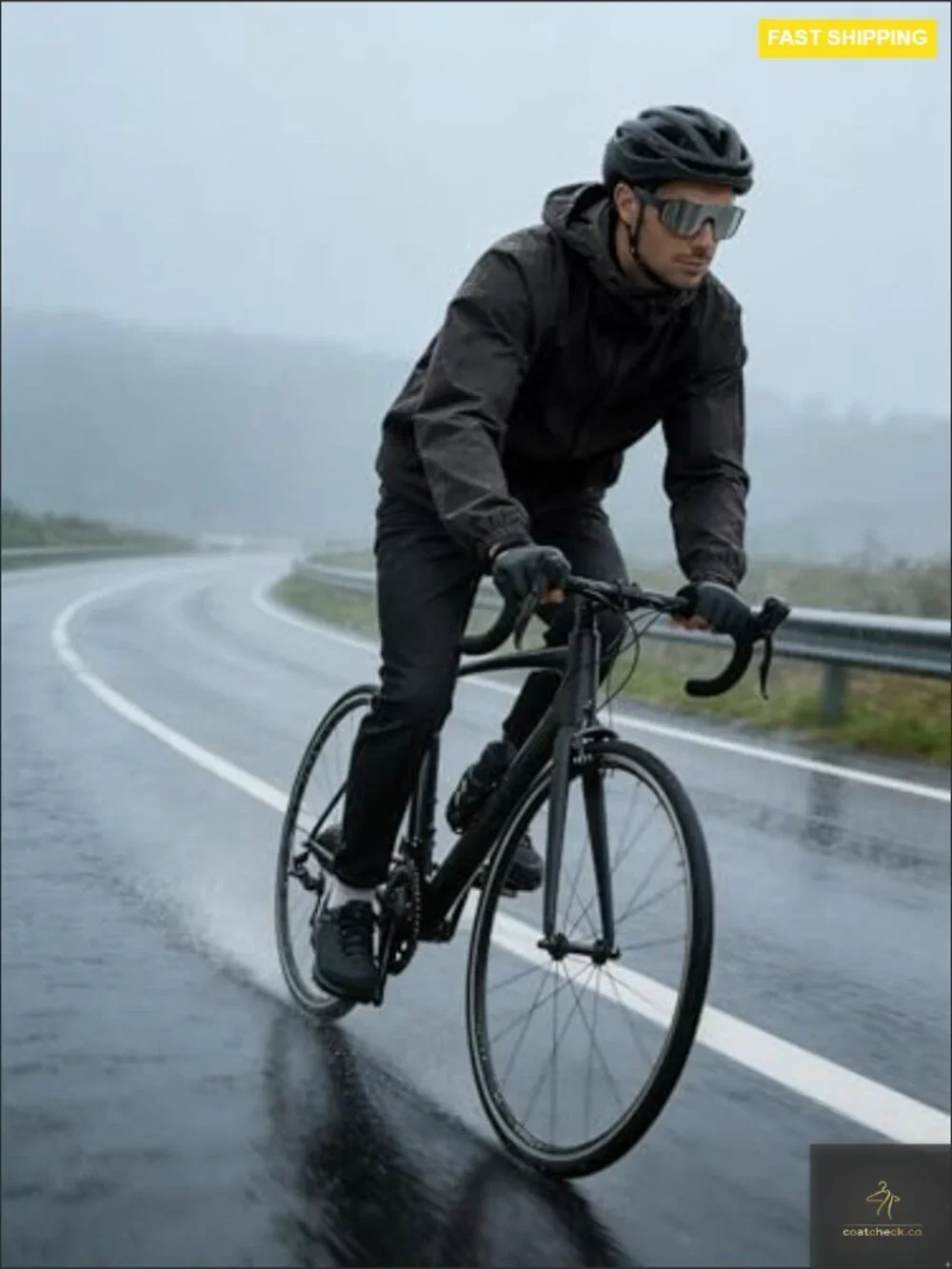 Men's Waterproof Windbreaker Rain Jacket Lightweight Packable Hiking Cycling